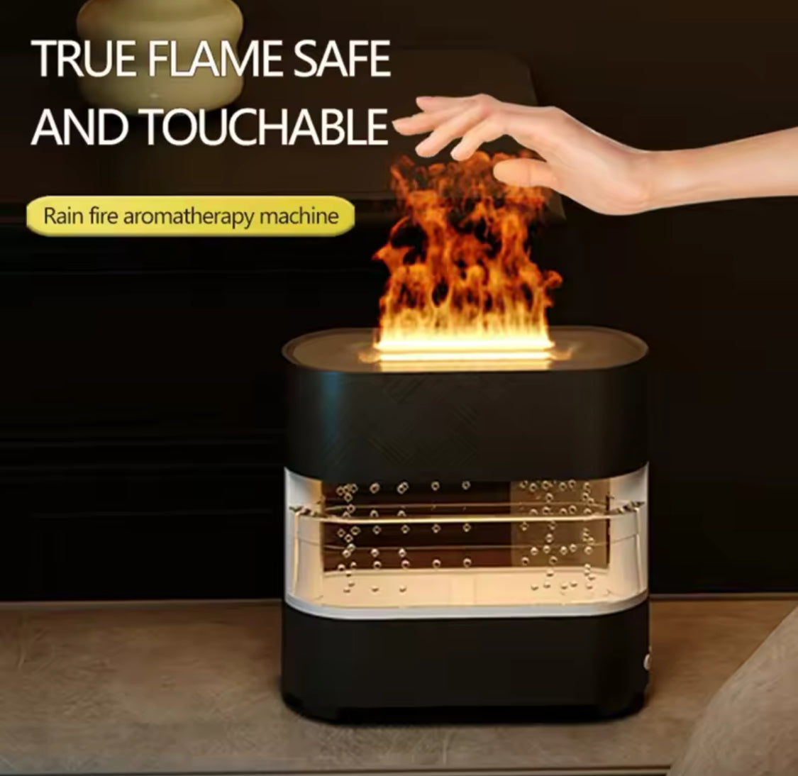 Rain Drops Simulation Flame Humidifier, Colourful Rain And Fire Aroma Diffuser, Dynamic Flame Air Humidifier Rain Drops Simulation Flame Humidifier, Colourful Rain And Fire Aroma Diffuser, Dynamic Flame Air Humidifier